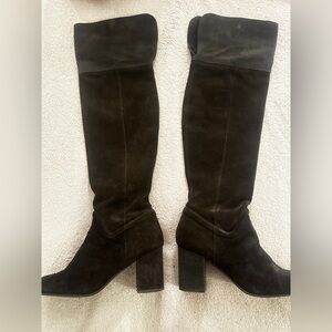 Zara Black Over the Knee Suede Boots